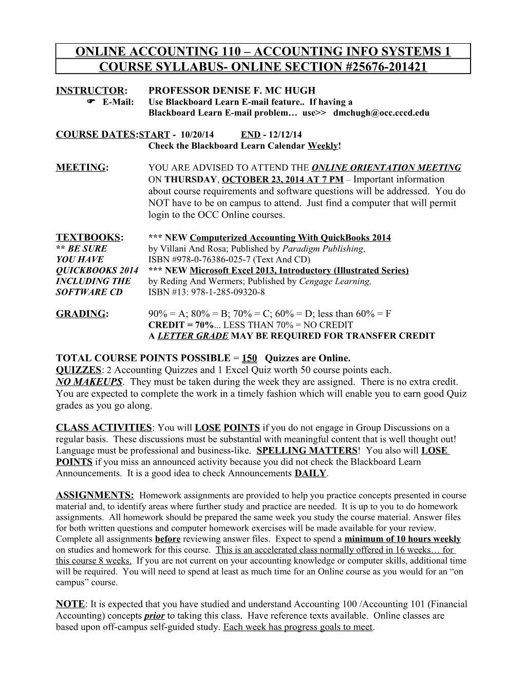 Online Accounting 110 Microcomputer Accounting