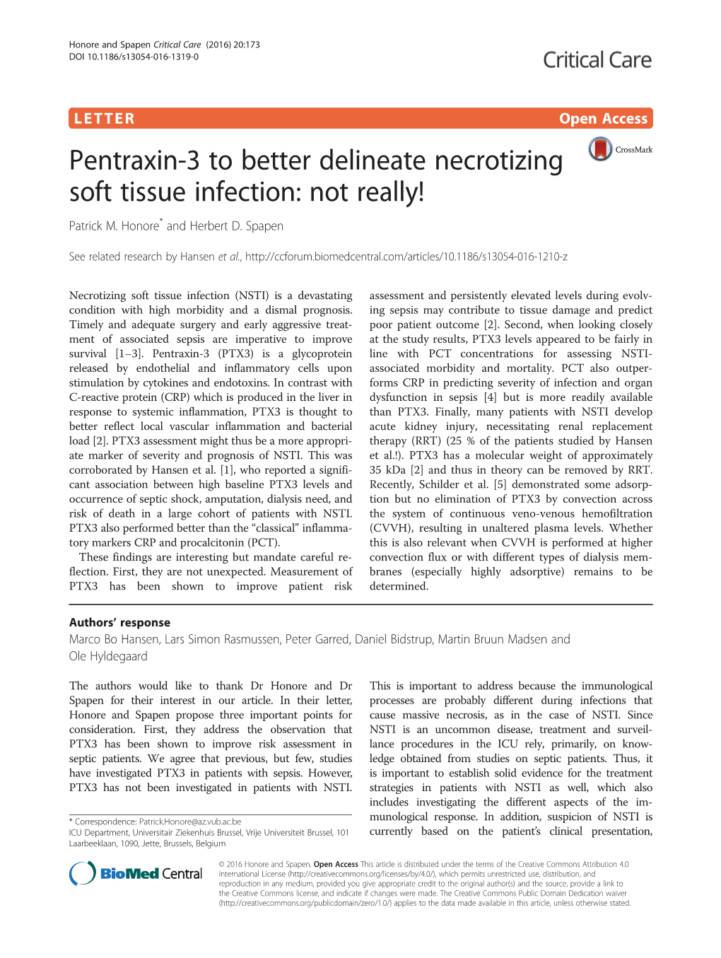 Pentraxin-3 to Better Delineate Necrotizing Soft Tissue Infection: Not Really! Patrick M