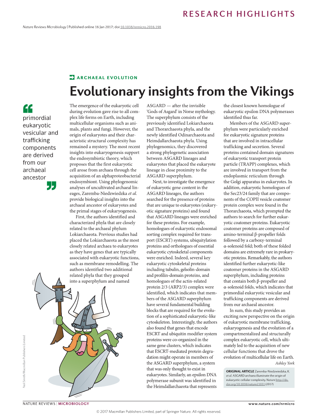 ARCHAEAL EVOLUTION Evolutionary Insights from the Vikings