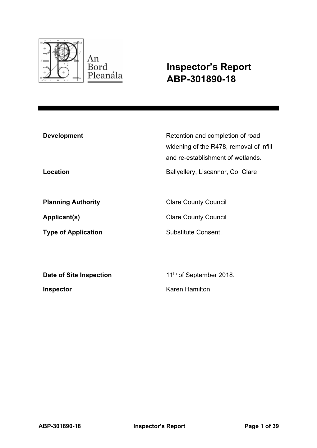 Inspector's Report ABP-301890-18