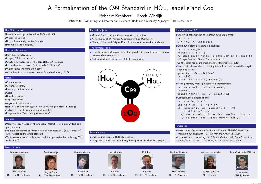 A Formalization of the C99 Standard in HOL, Isabelle And