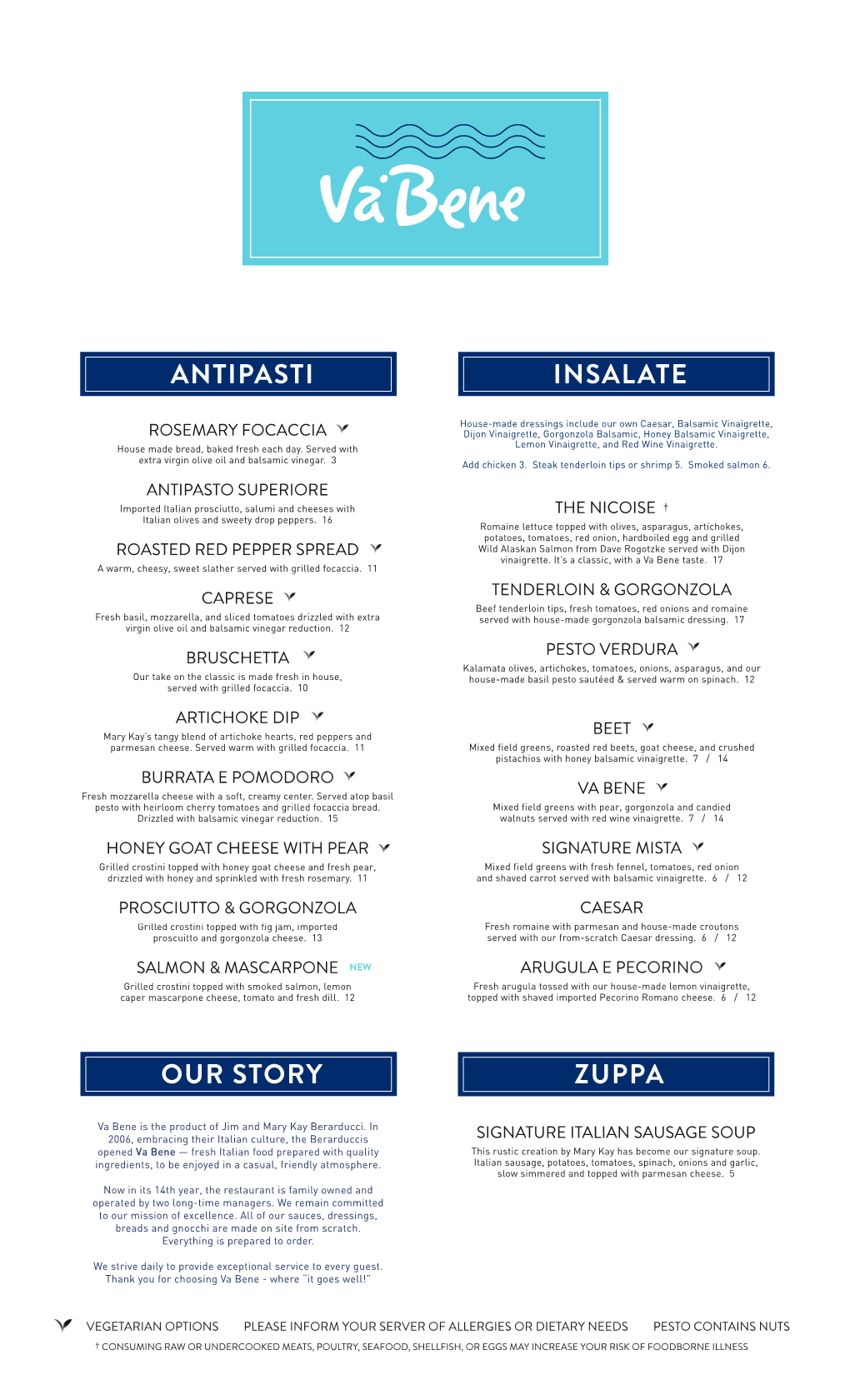 Restaurant Menu Winter 2019