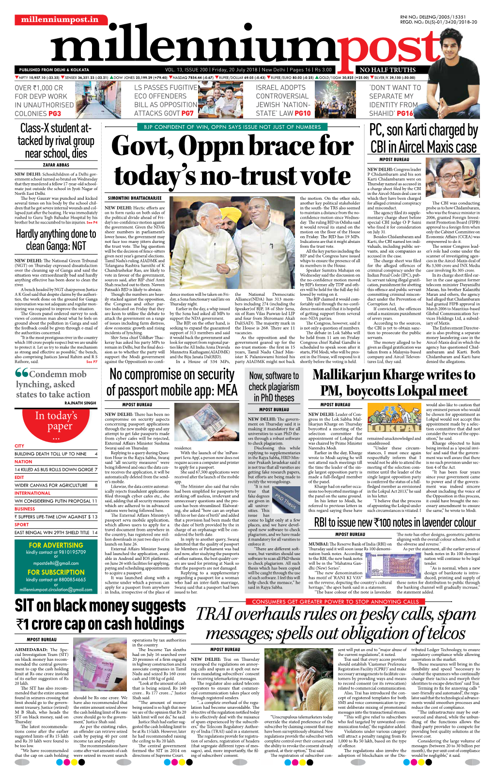 Govt, Oppn Brace for Today's No-Trust Vote