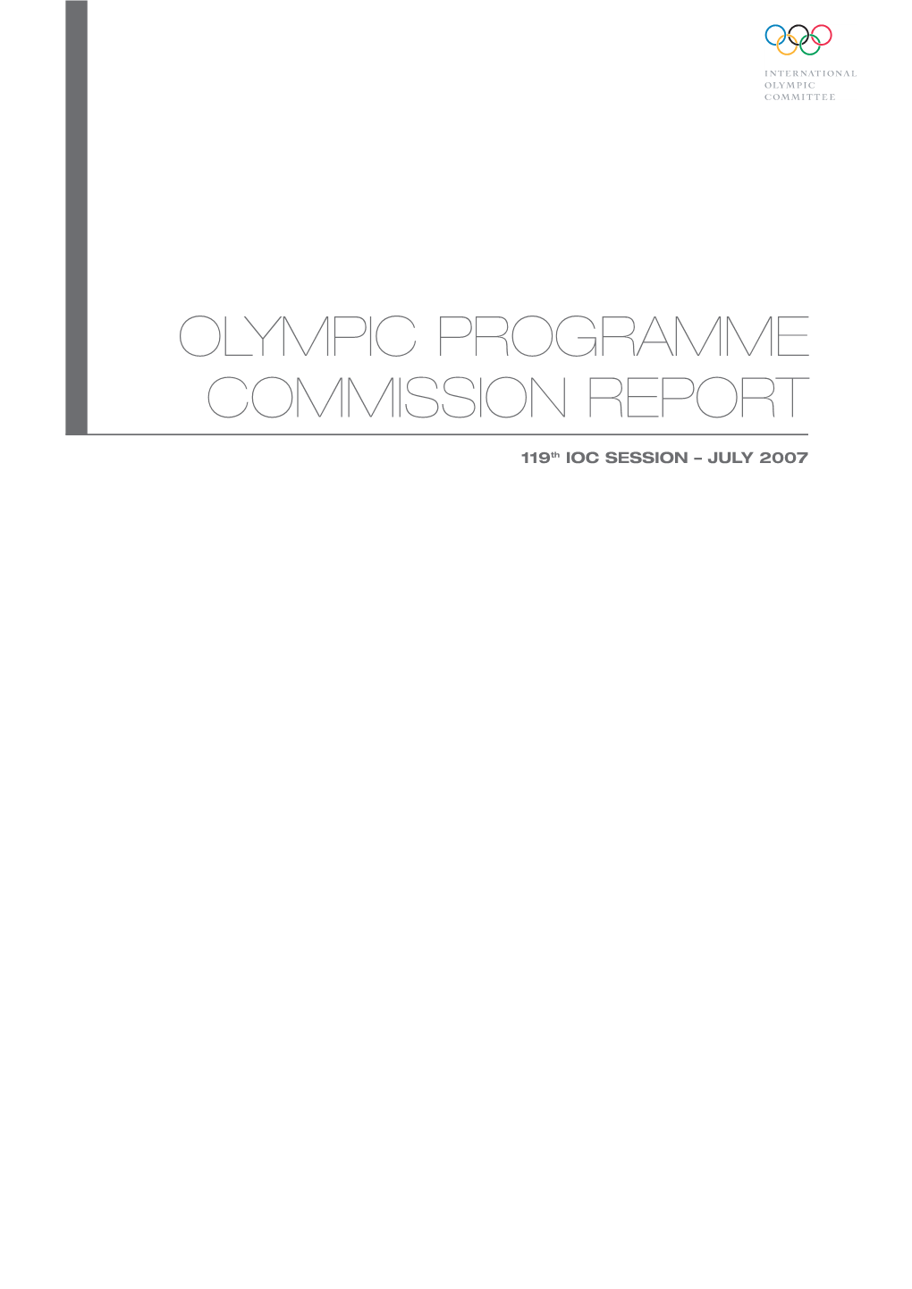 Olympic Programme Commission Report