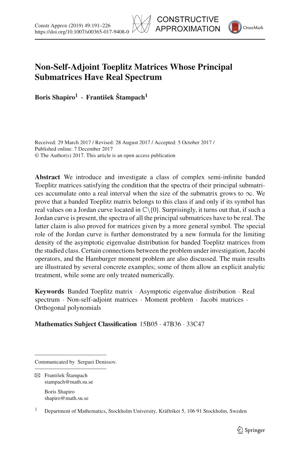 Non-Self-Adjoint Toeplitz Matrices Whose Principal Submatrices Have Real Spectrum