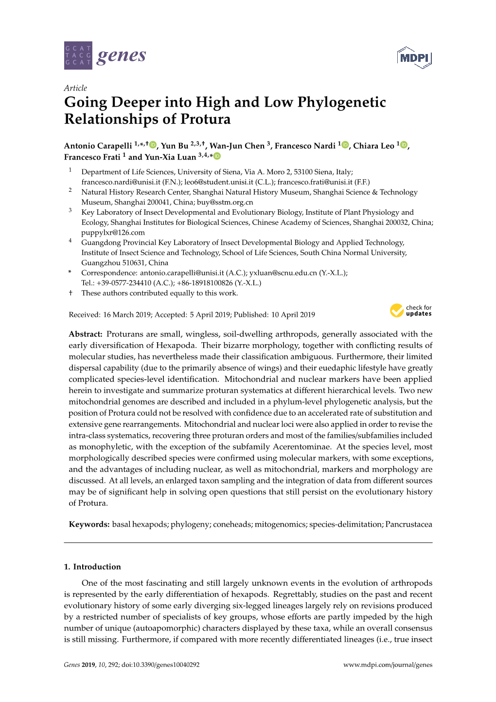 Going Deeper Into High and Low Phylogenetic Relationships of Protura