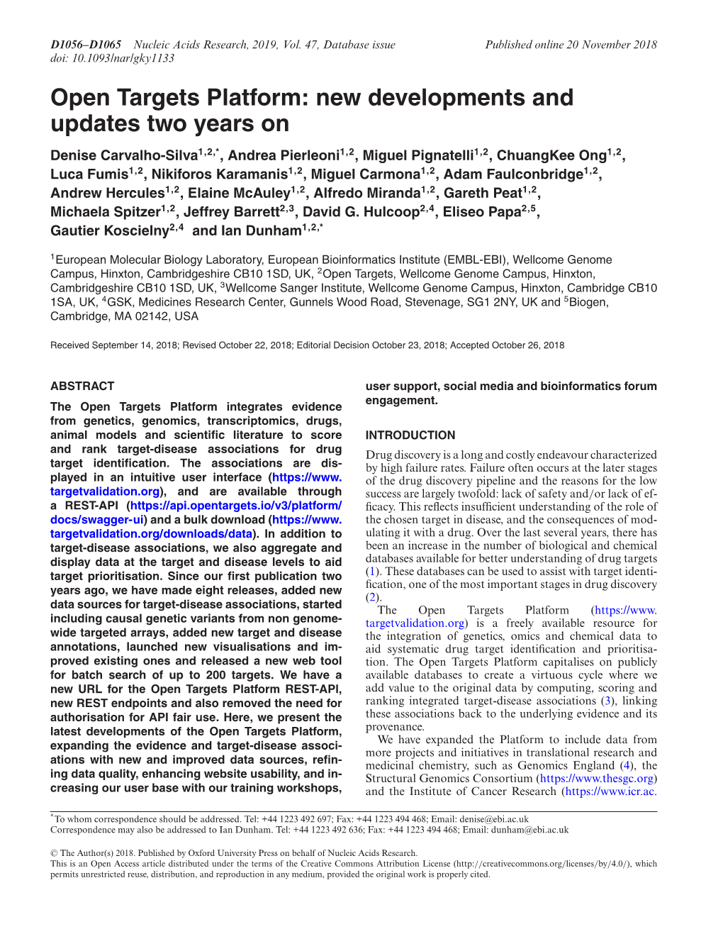 Open Targets Platform: New Developments and Updates Two Years On