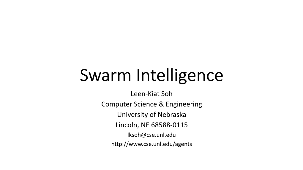 Swarm Intelligence