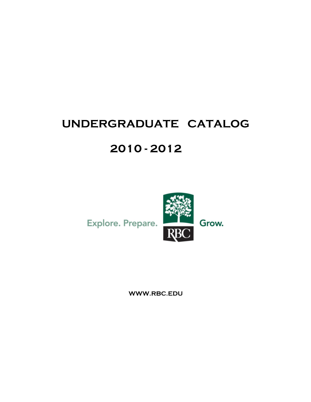 Undergraduate Catalog 2010