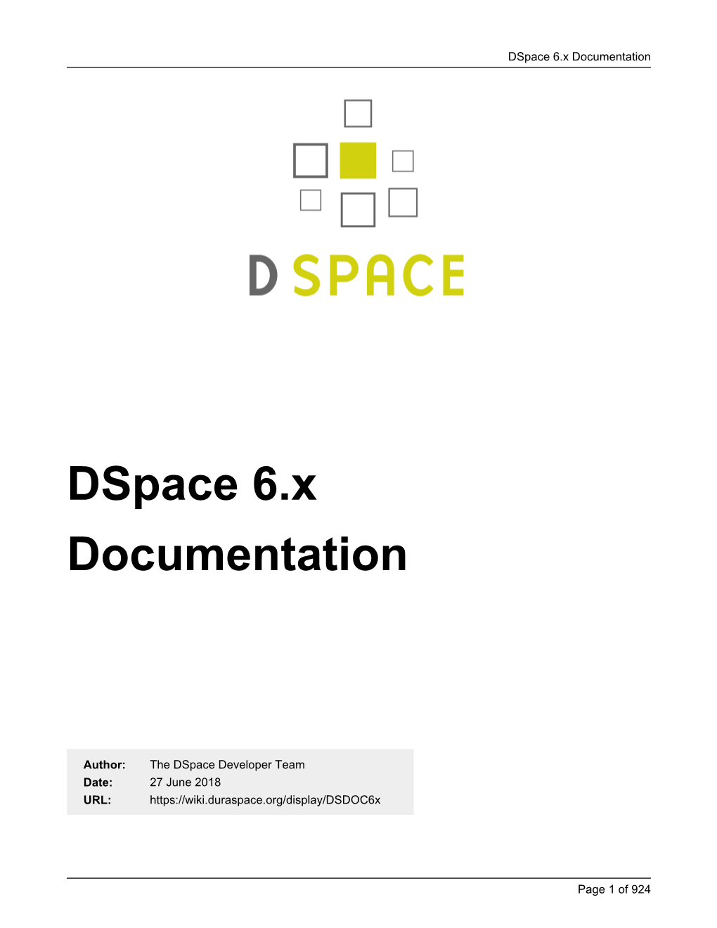 Dspace 6.X Documentation