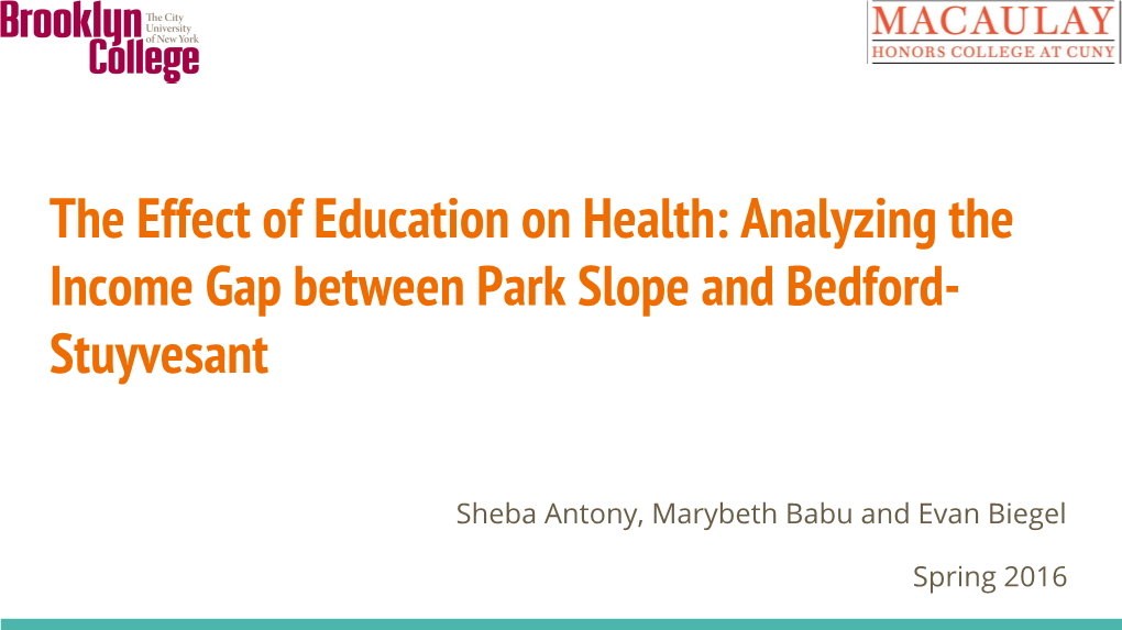 Analyzing the Income Gap Between Park Slope and Bedford- Stuyvesant