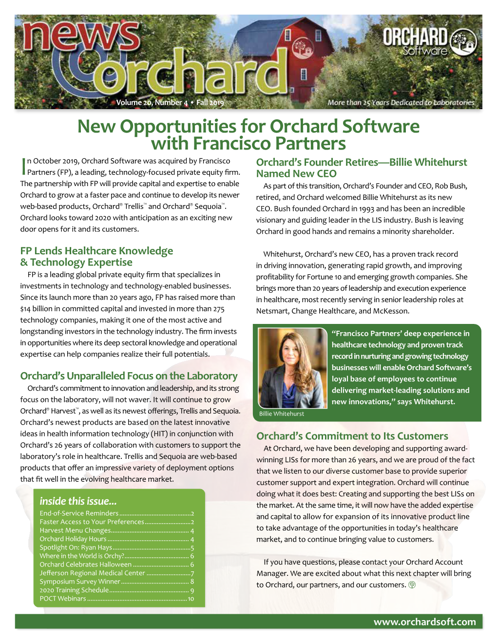 New Opportunities for Orchard Software with Francisco Partners