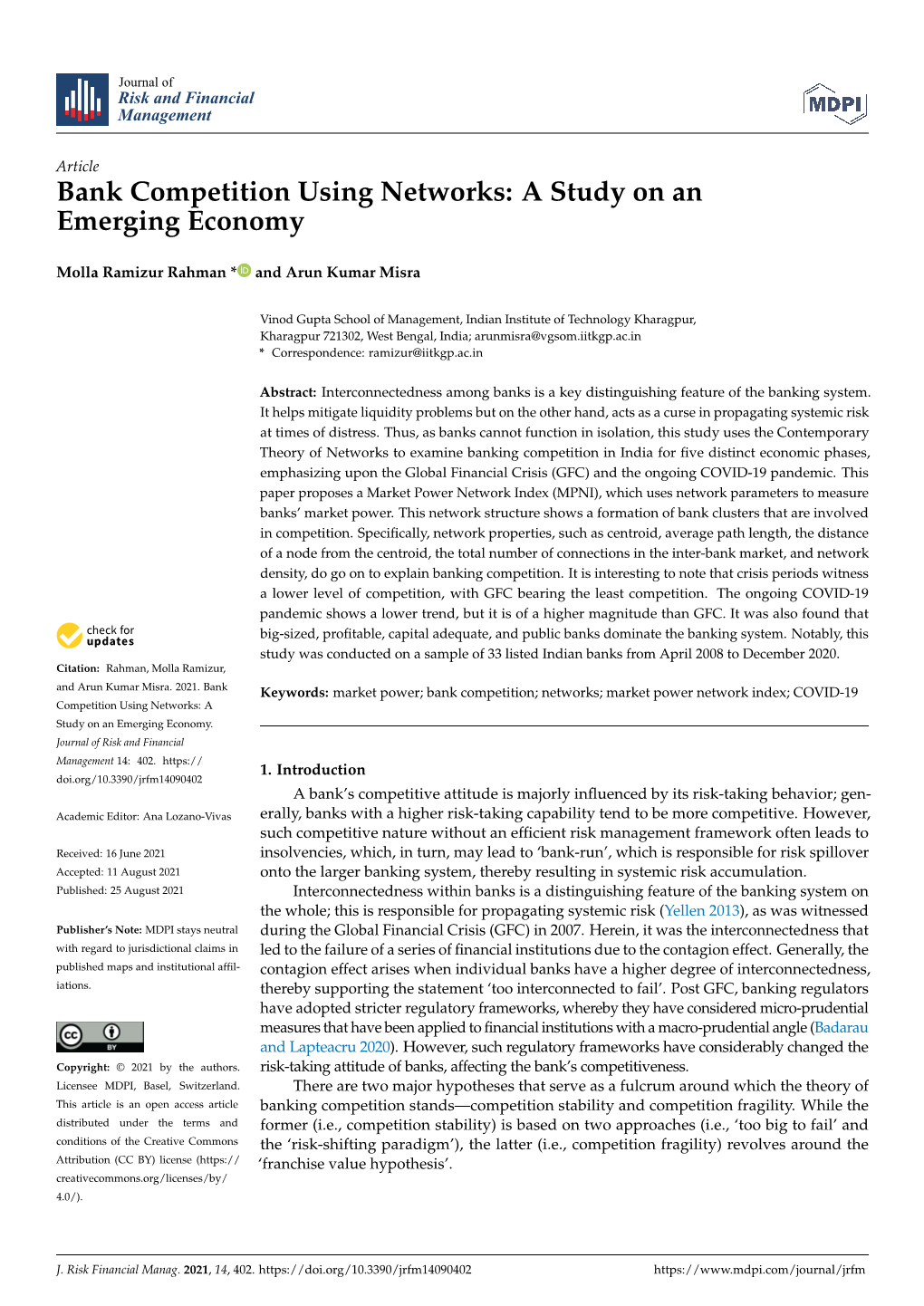 Bank Competition Using Networks: a Study on an Emerging Economy