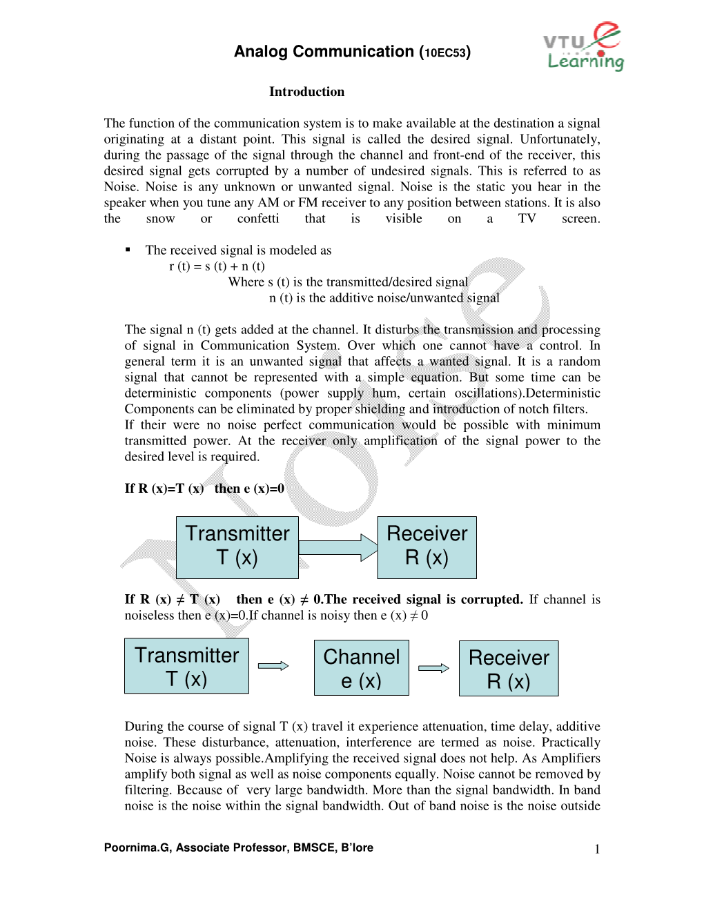 Transmitter T (X) Channel E (X) Receiver R