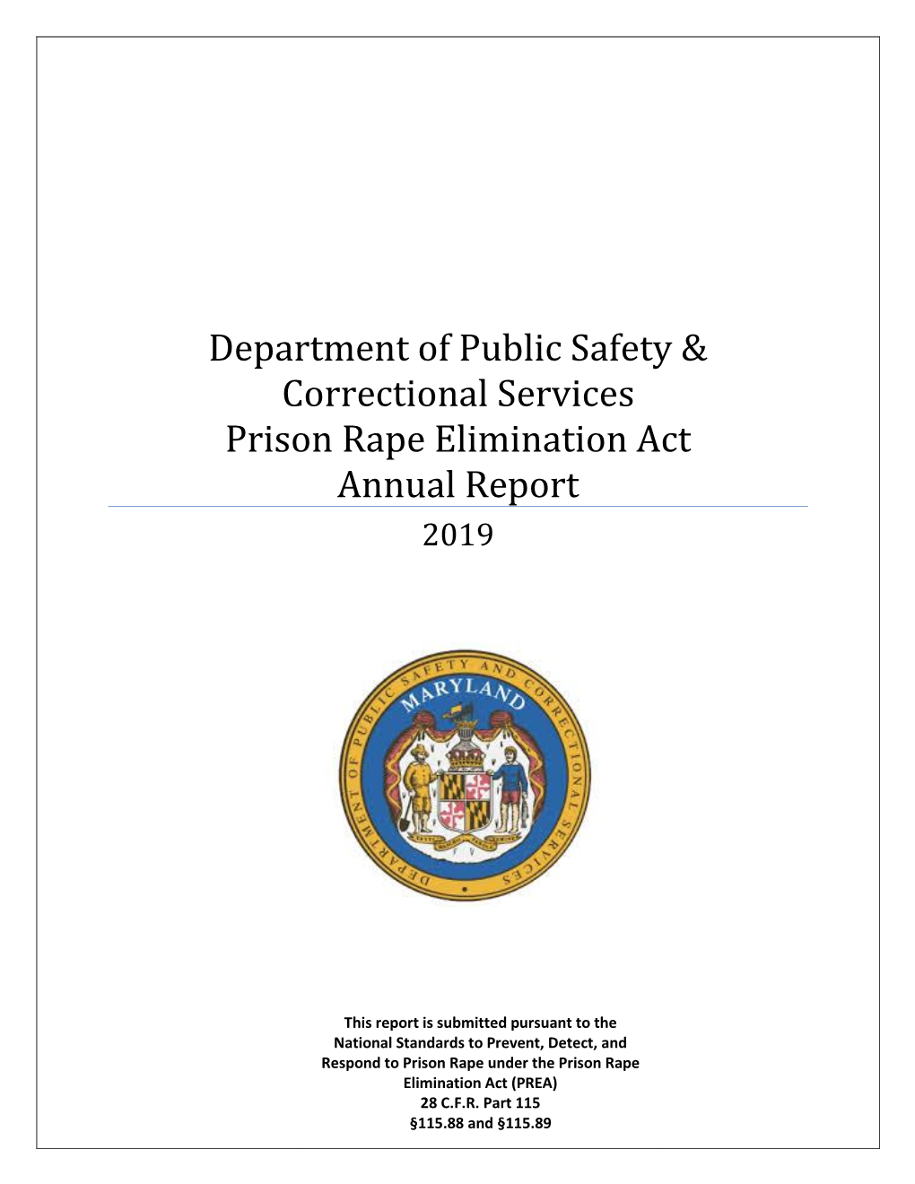 2019 PREA Annual Report and Summary.Pdf