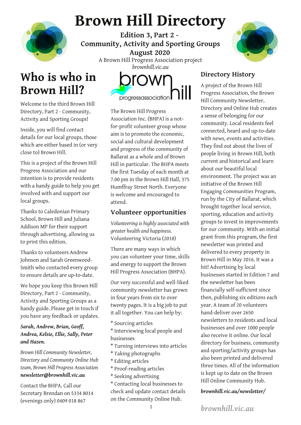 Brown Hill Directory