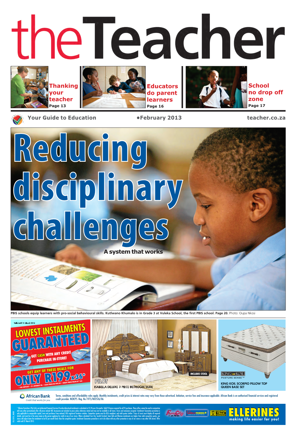 February 2013 Teacher.Co.Za Reducing Disciplinary Challenges a System That Works