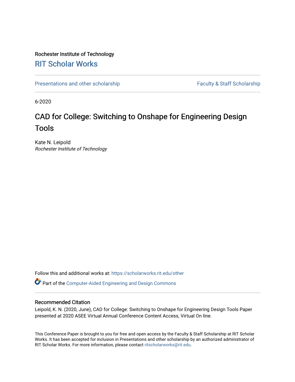 CAD for College: Switching to Onshape for Engineering Design Tools