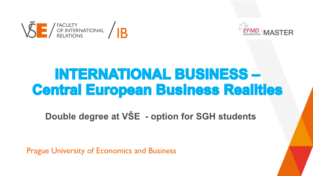 Prague University of Economics and Business VSE