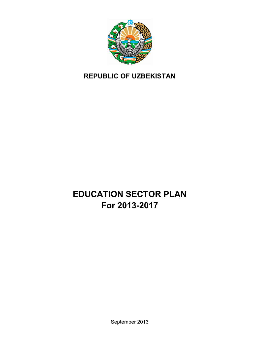 EDUCATION SECTOR PLAN for 2013-2017