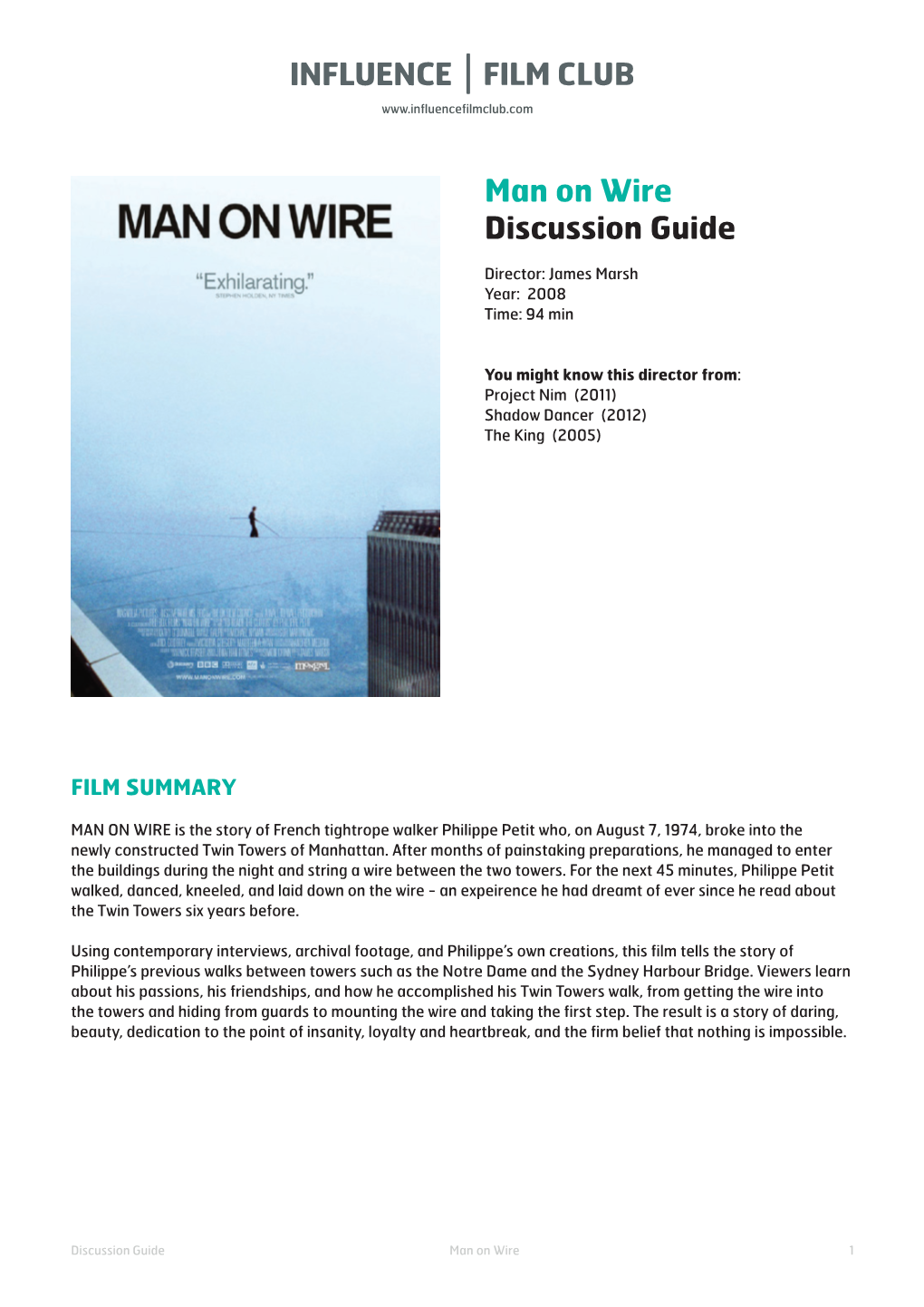 Man on Wire Discussion Guide