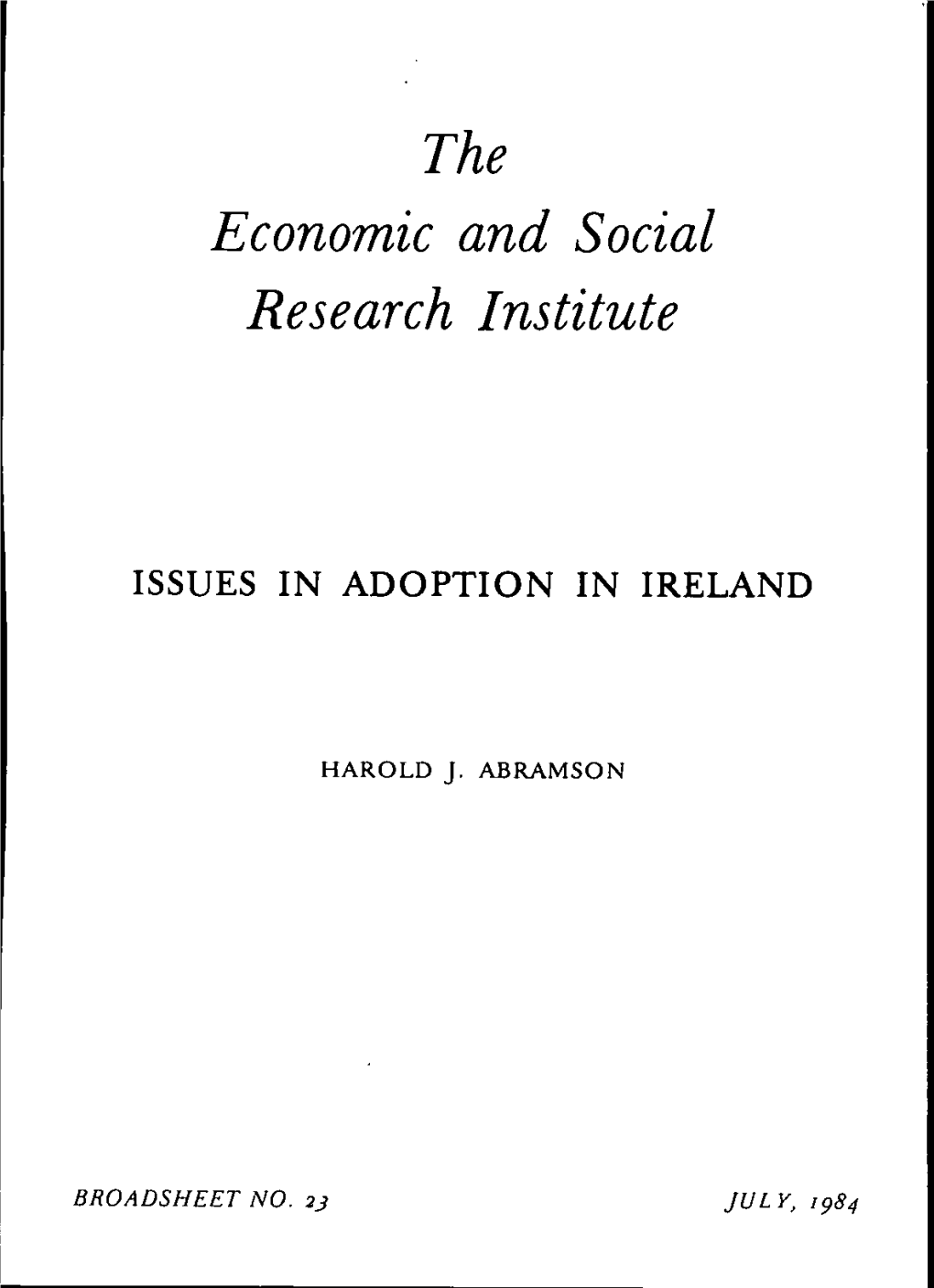 Issues in Adoption in Ireland