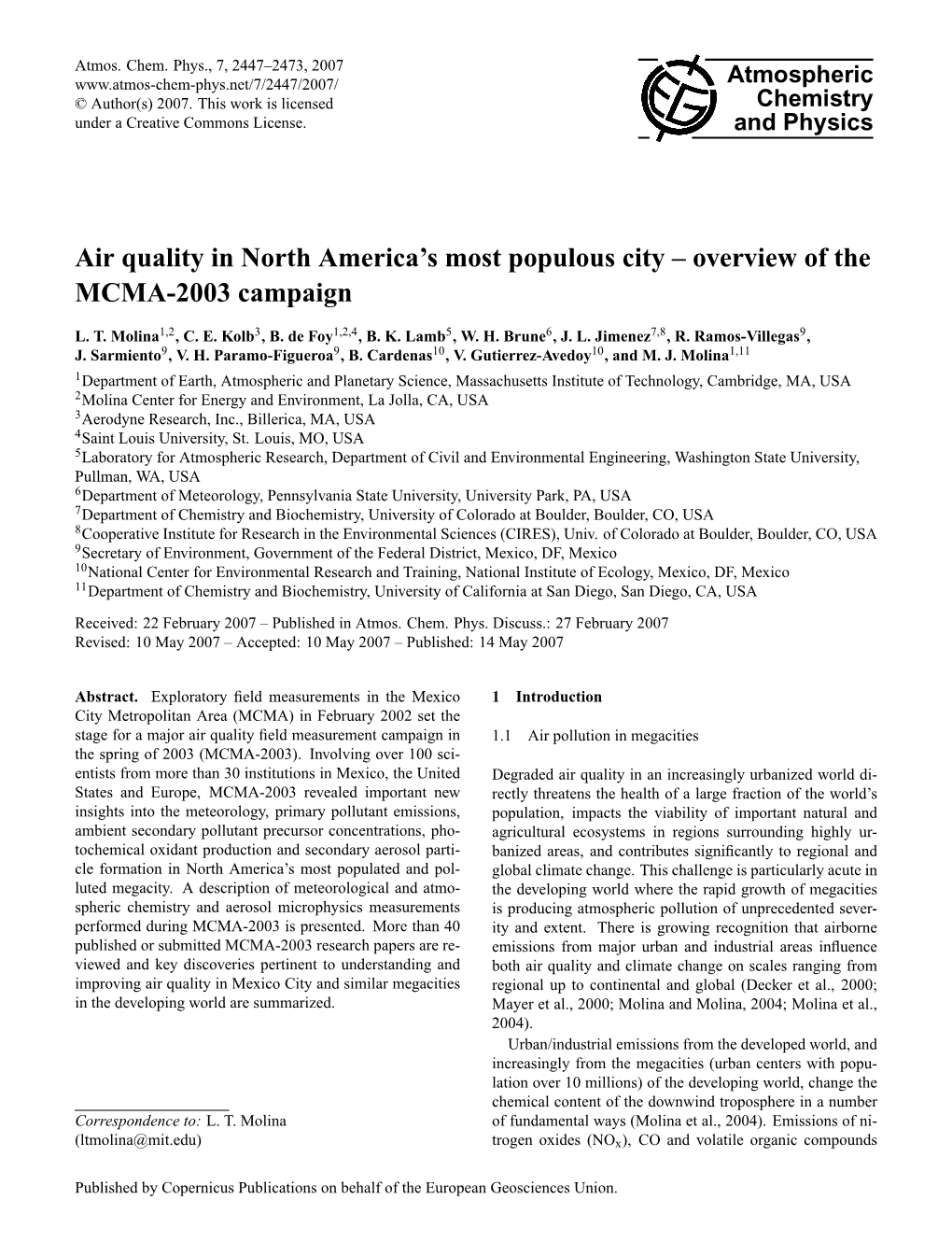 Air Quality in North America's Most Populous City