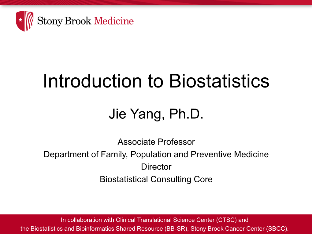 Introduction to Biostatistics