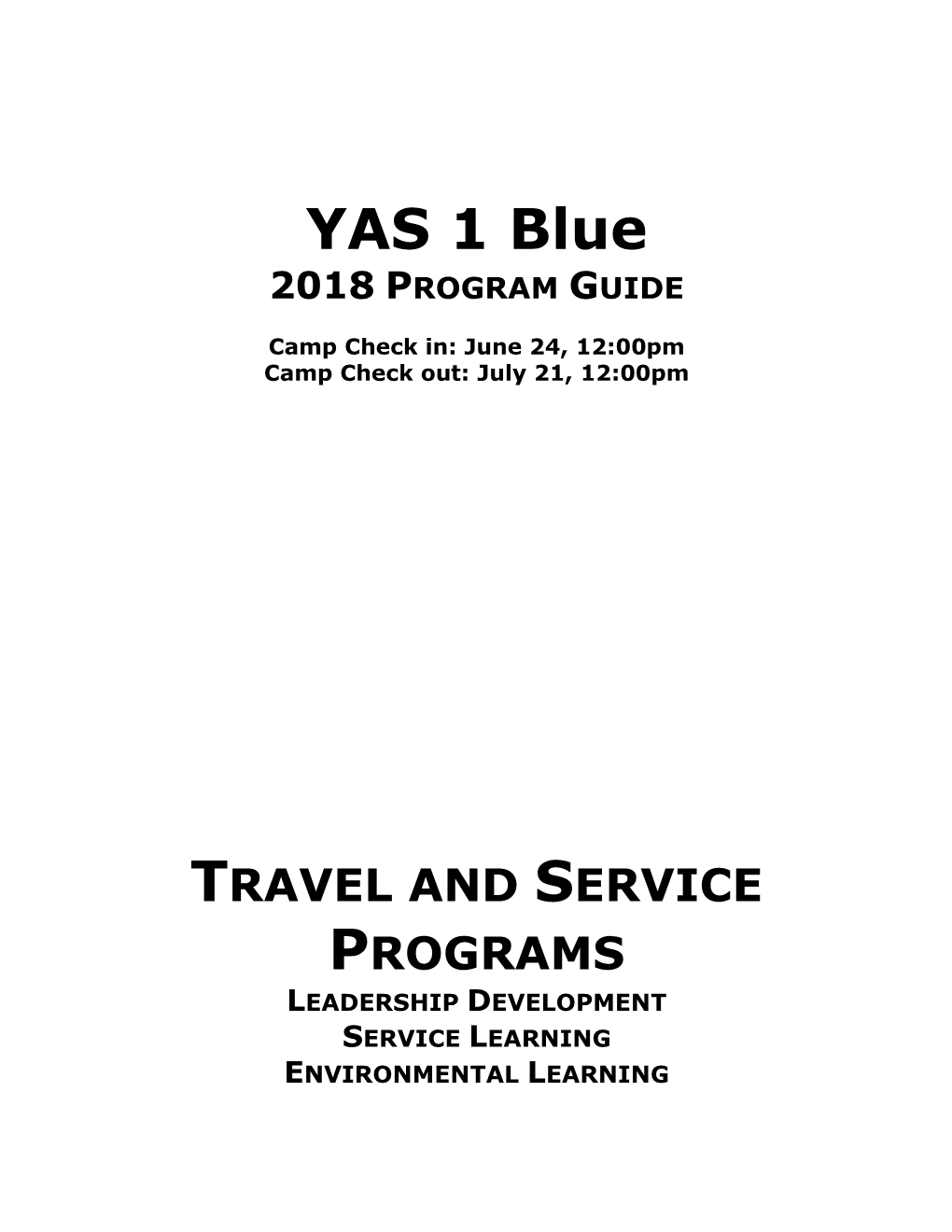 YAS 1 Blue 2018 PROGRAM GUIDE