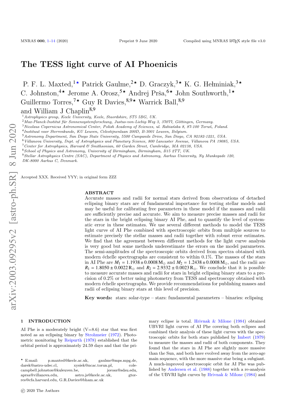 The TESS Light Curve of AI Phoenicis