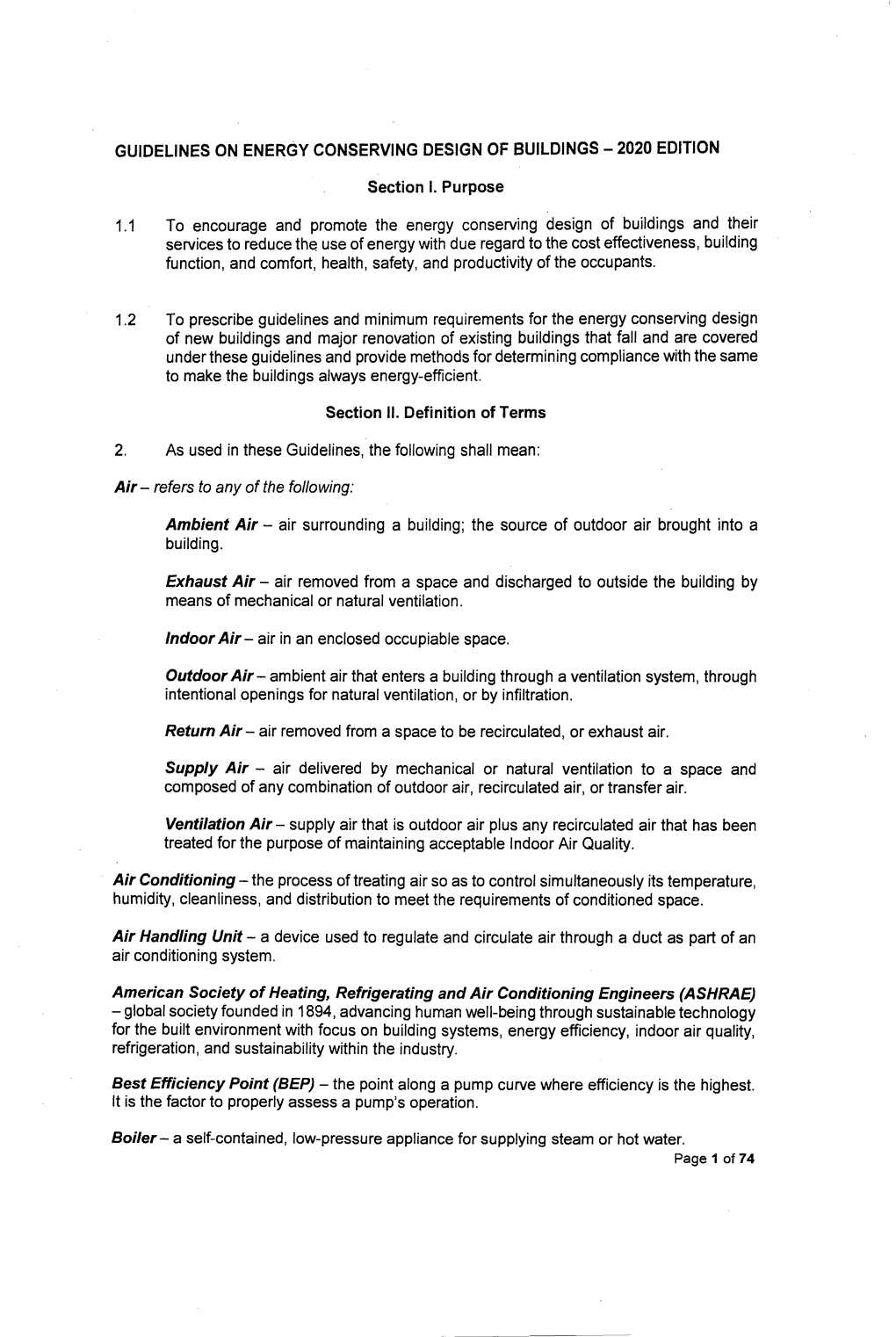 Guidelines on Energy Conserving Design of Buildings — 2020 Edition