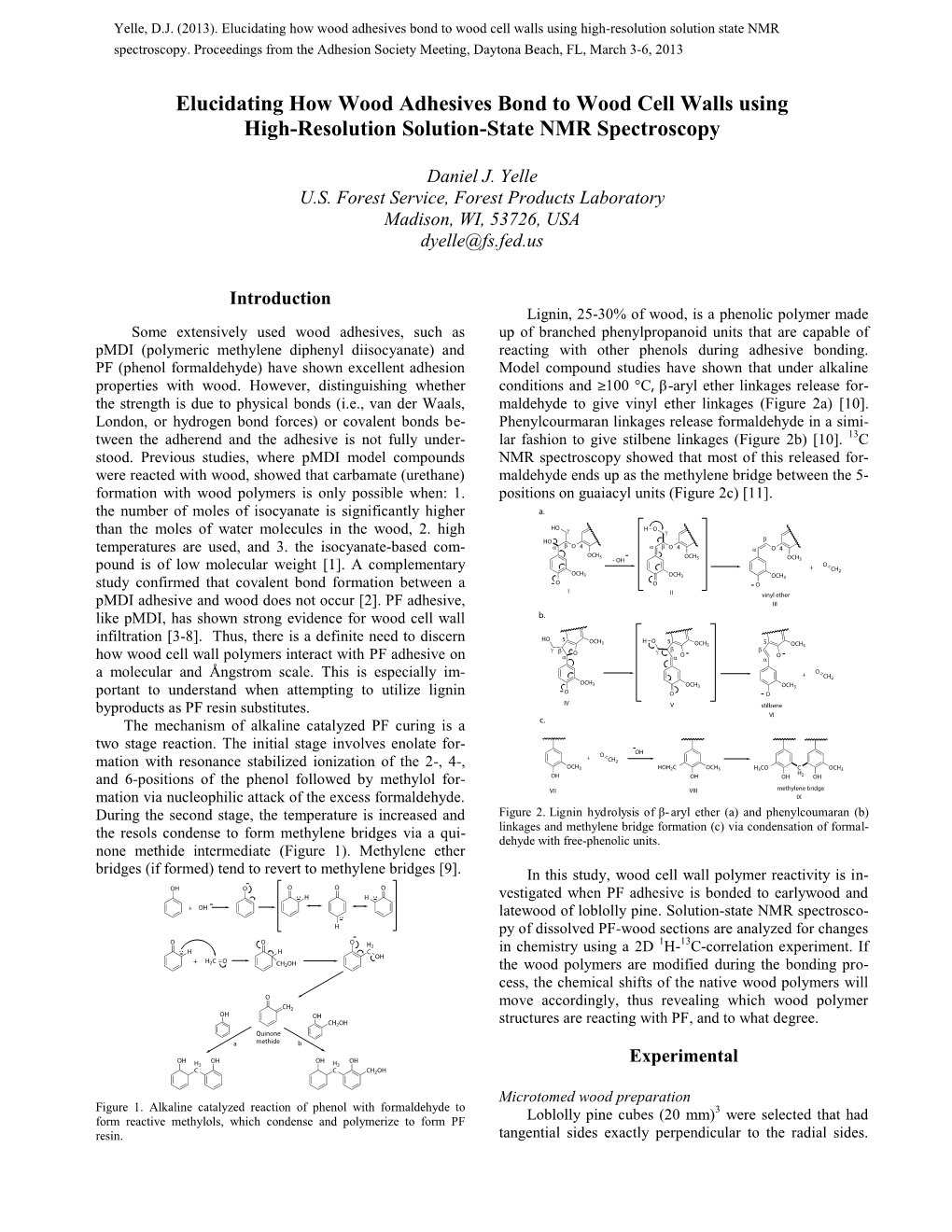 Elucidating How Wood Adhesives Bond to Wood Cell Walls Using High-Resolution Solution-State NMR Spectroscopy