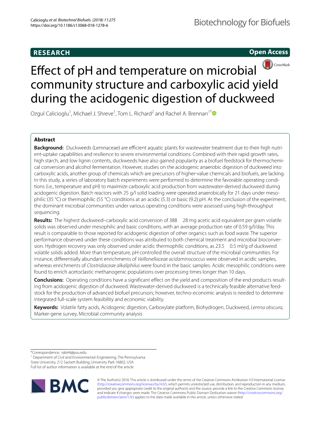 Effect of Ph and Temperature on Microbial Community Structure And