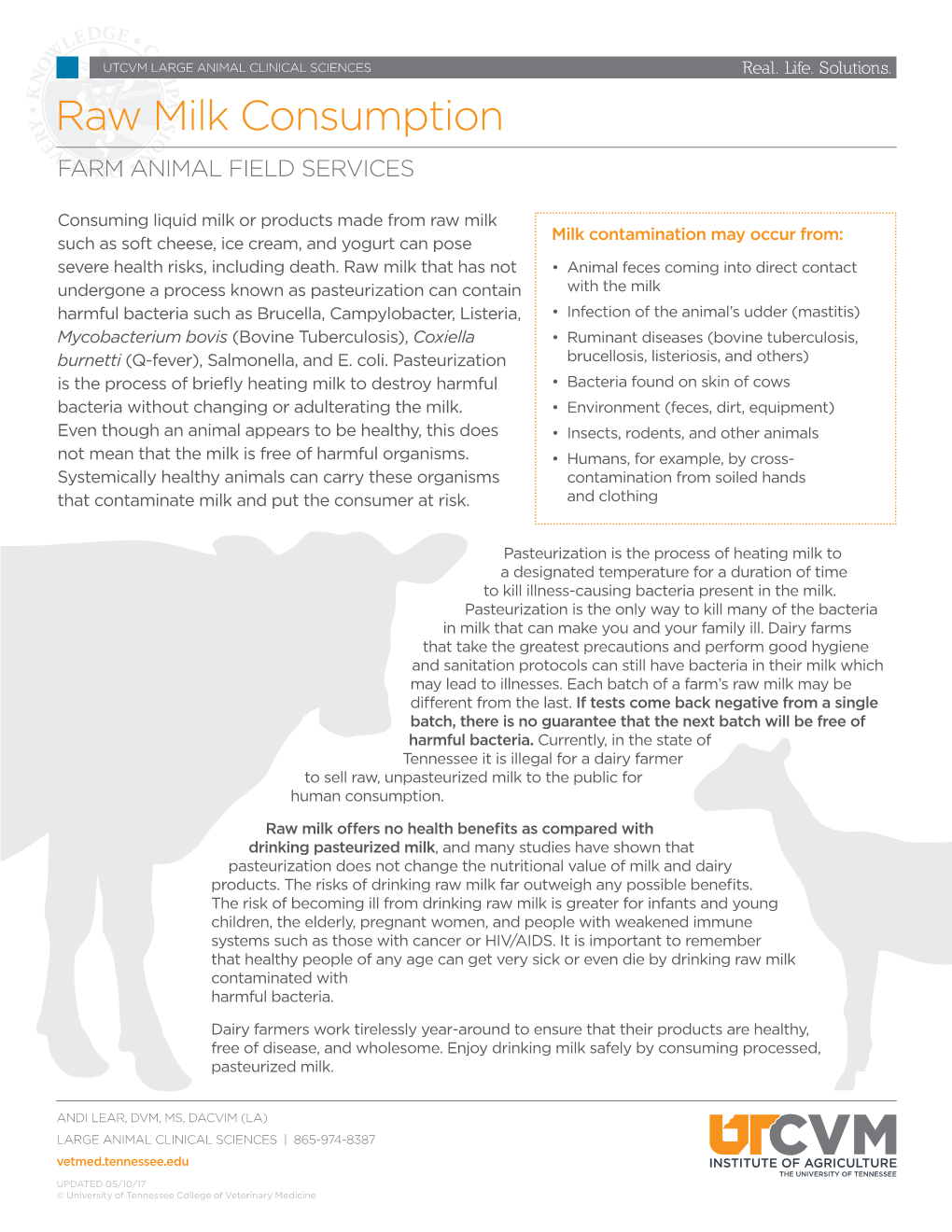 Raw Milk Consumption Fact Sheet