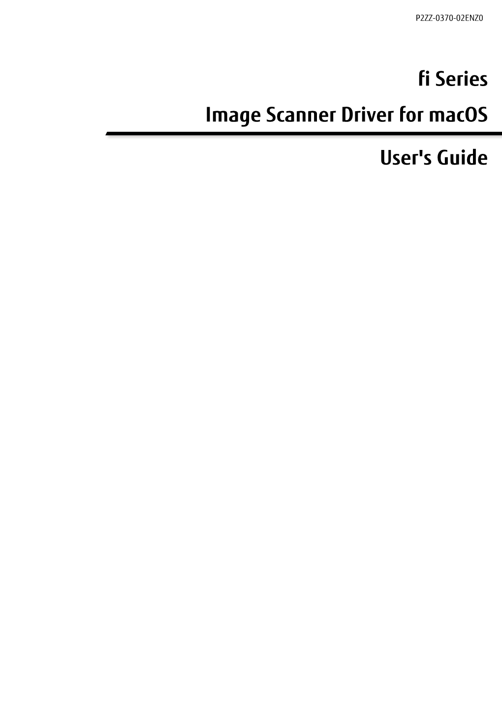 Fi Series Image Scanner Driver for Macos User's Guide