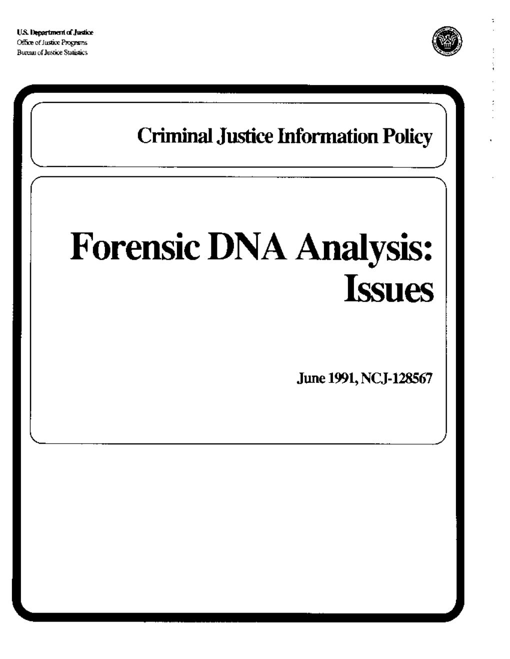 Forensic DNA Analysis: Issues