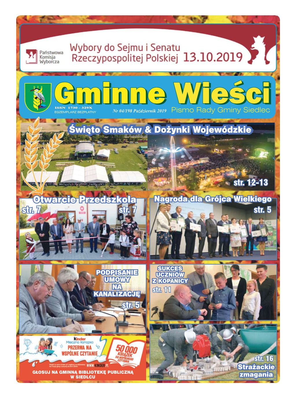 Październik 2019 Pismo Rady Gminy Siedlec