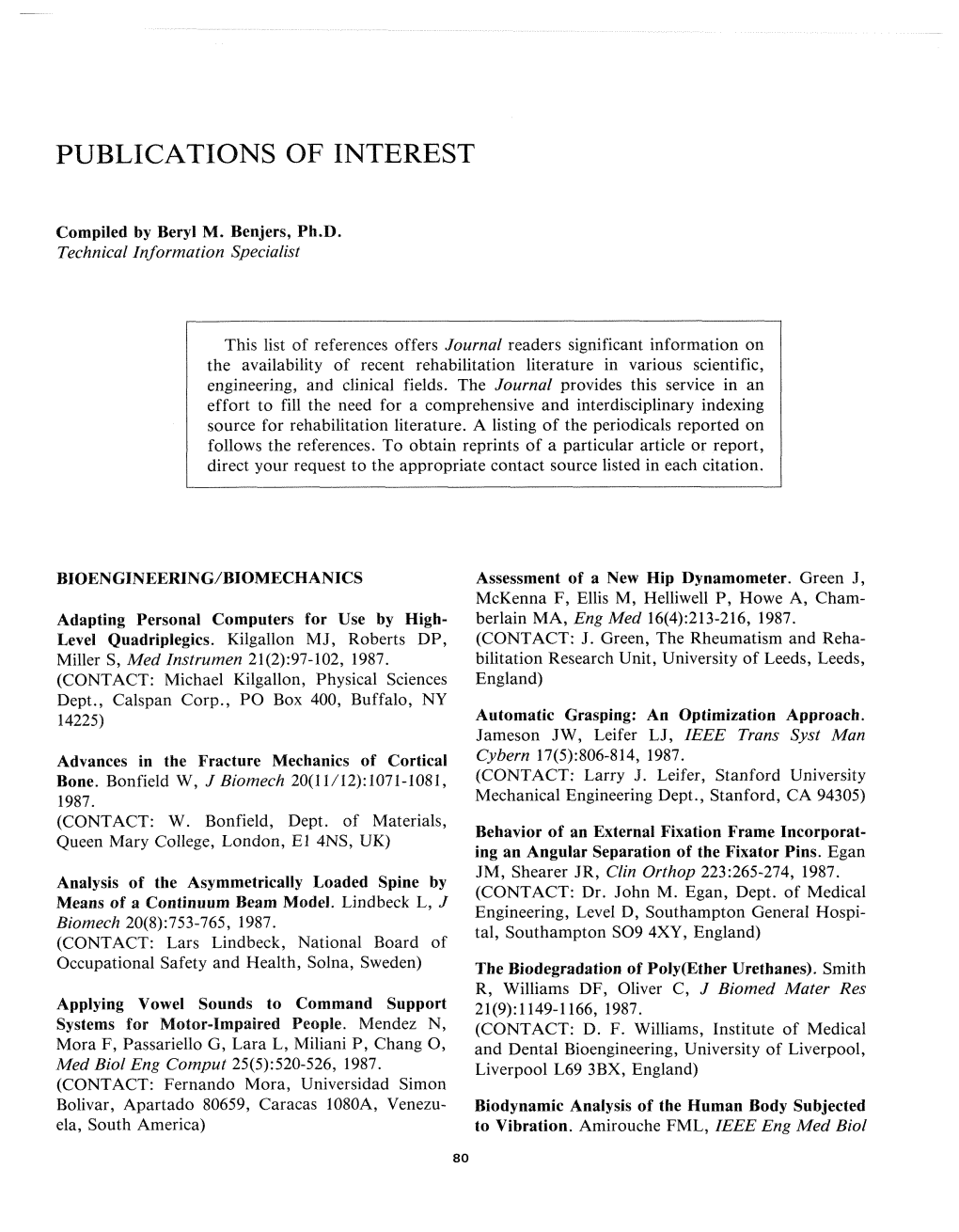 Publications of Interest