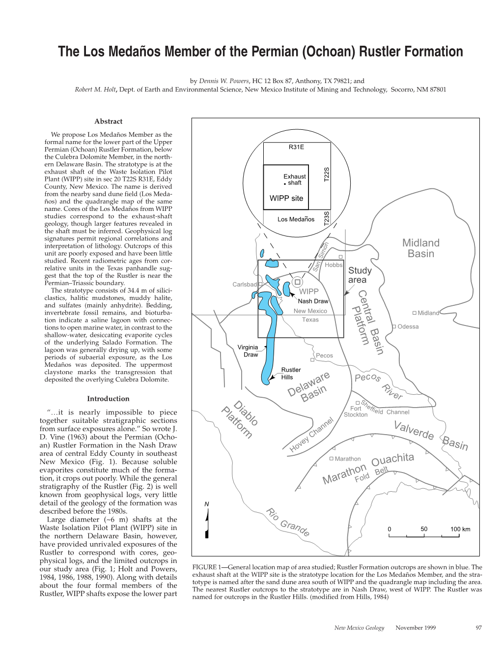 The Los Medaños Member of the Permian (Ochoan) Rustler Formation