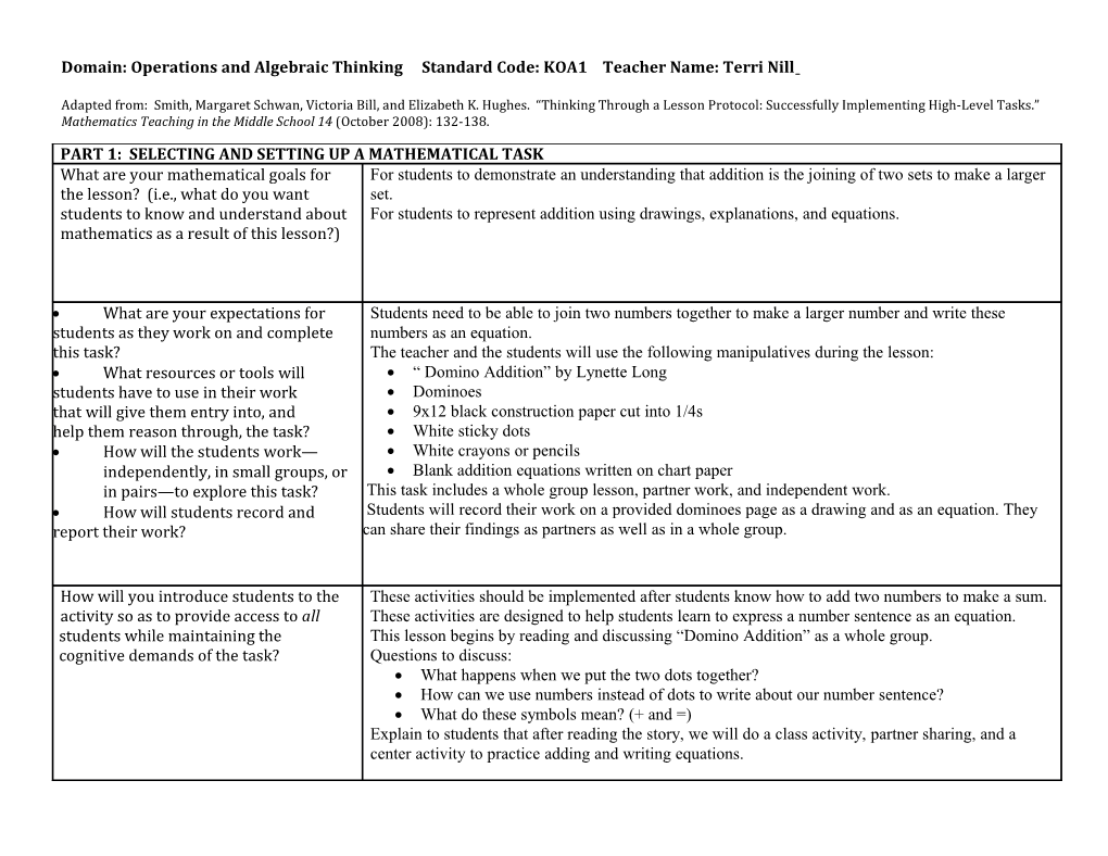 Thinking Through a Lesson Protocol (TTLP) Template s15