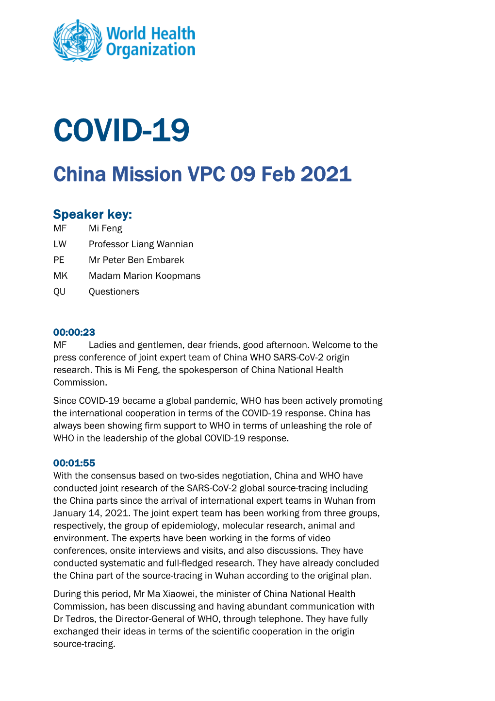 COVID-19 China Mission VPC 09 Feb 2021