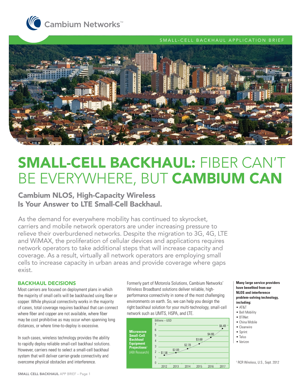 Small-Cell Backhaul Application Brief