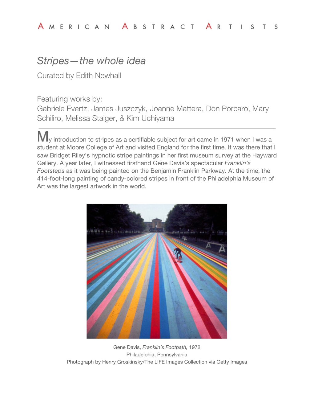 Stripes—The Whole Idea Curated by Edith Newhall