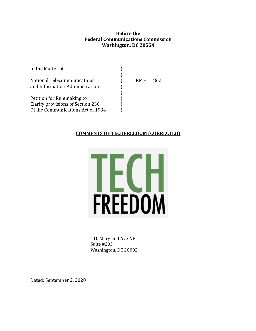 Our Comments to the FCC on the NTIA Petition for Rulemaking On