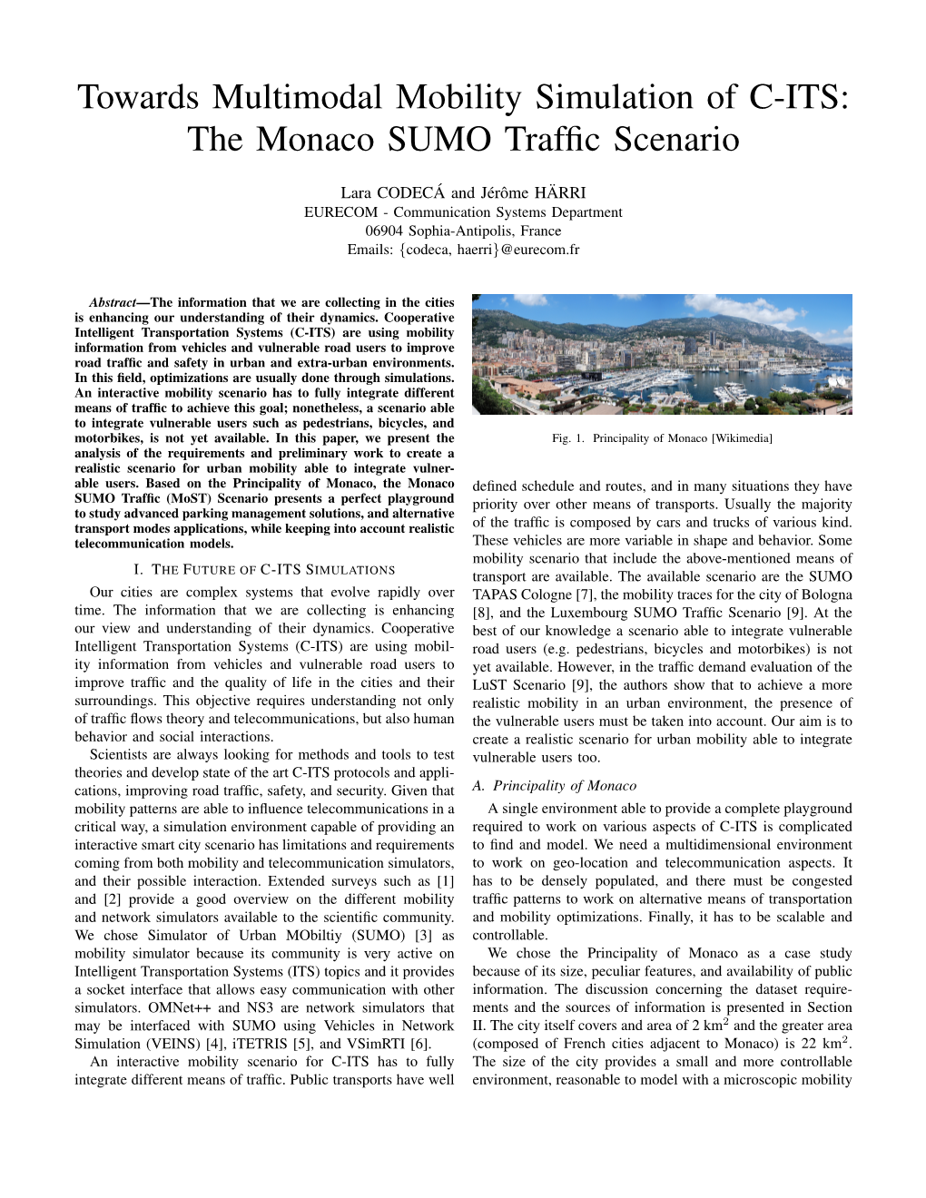 The Monaco SUMO Traffic Scenario