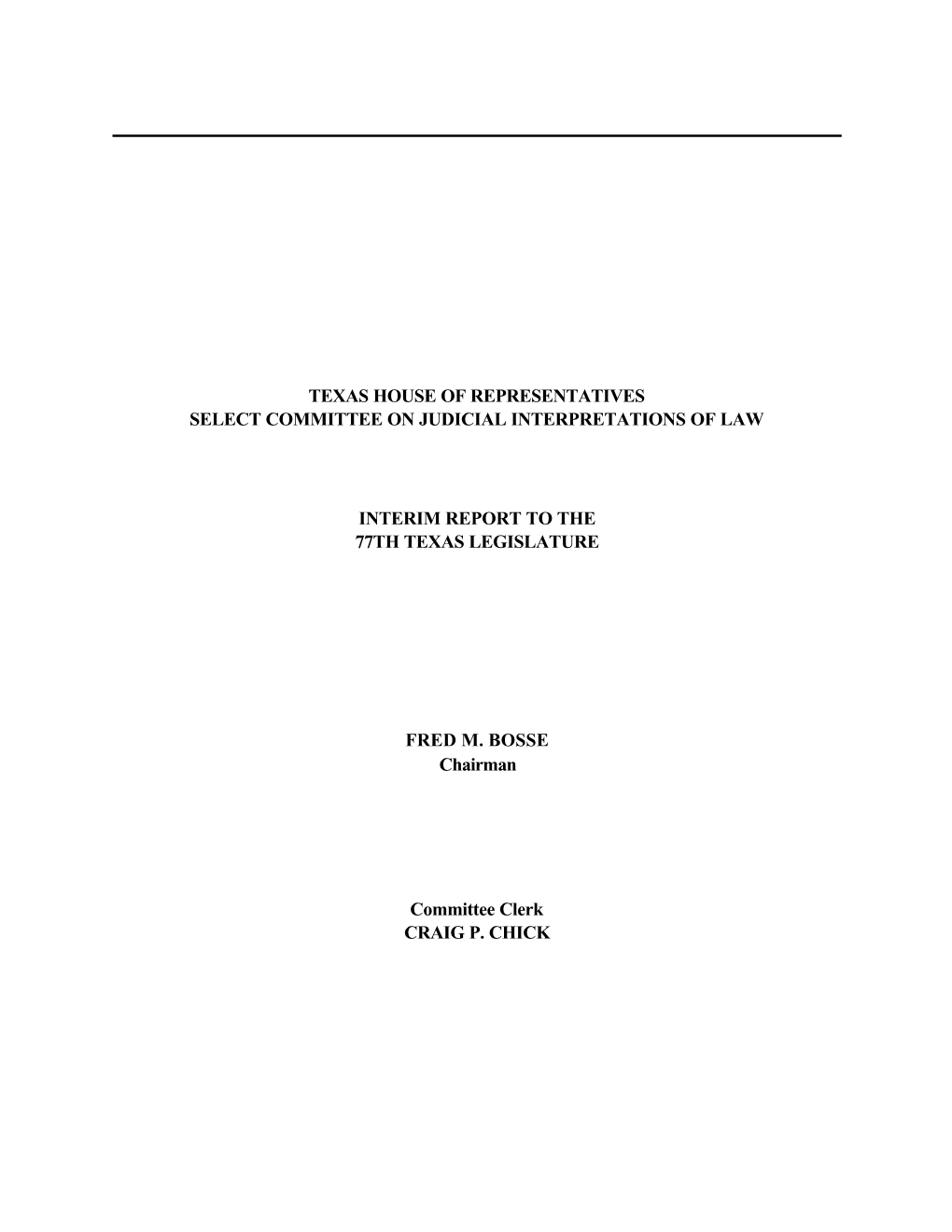 Select Committee on Judicial Interpretation Of