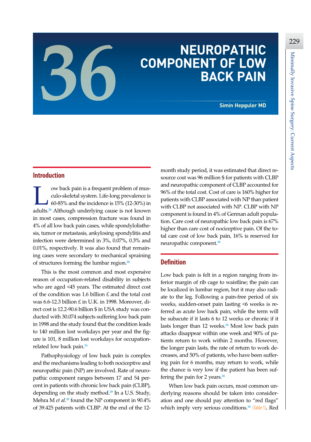 Neuropathic Component of Low Back Pain of Low Back Component Neuropathic +2 ) Enters Into Cell