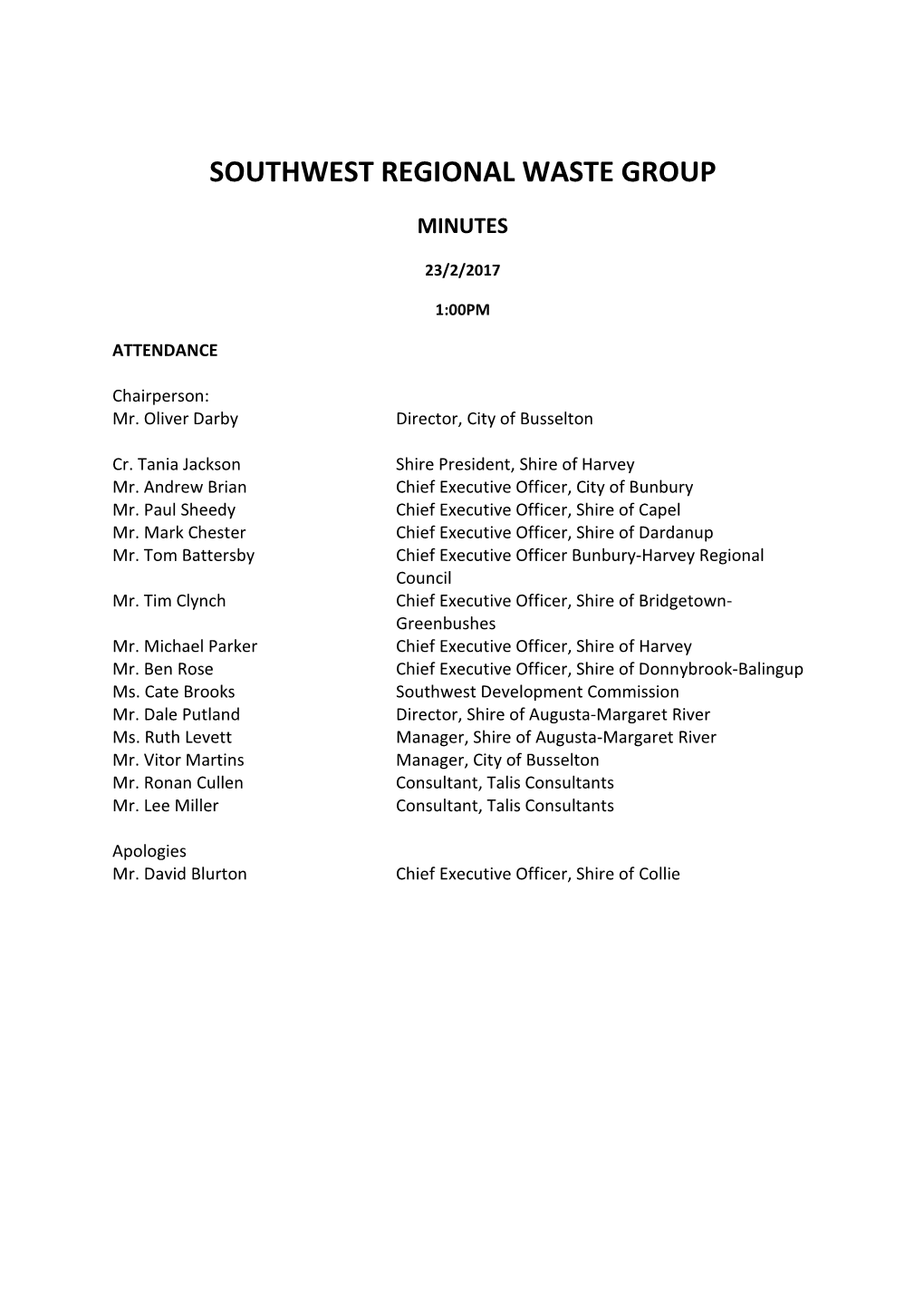 2017 02 23 SOUTHWEST REGIONAL WASTE GROUP Minutes (Rev0)