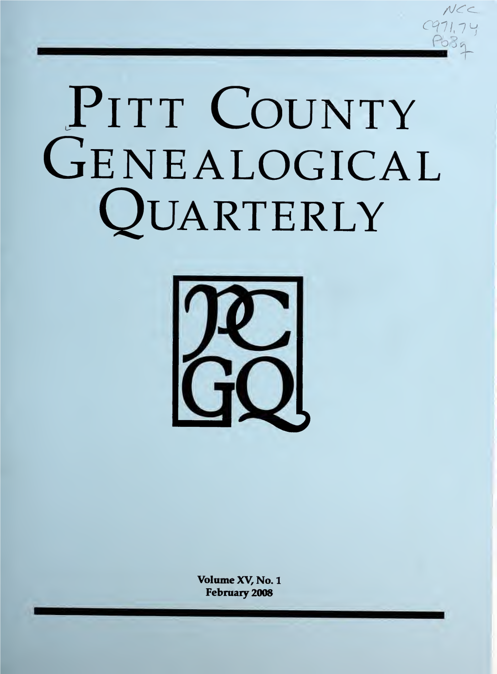 Pitt County Genealogical Quarterly [Serial]