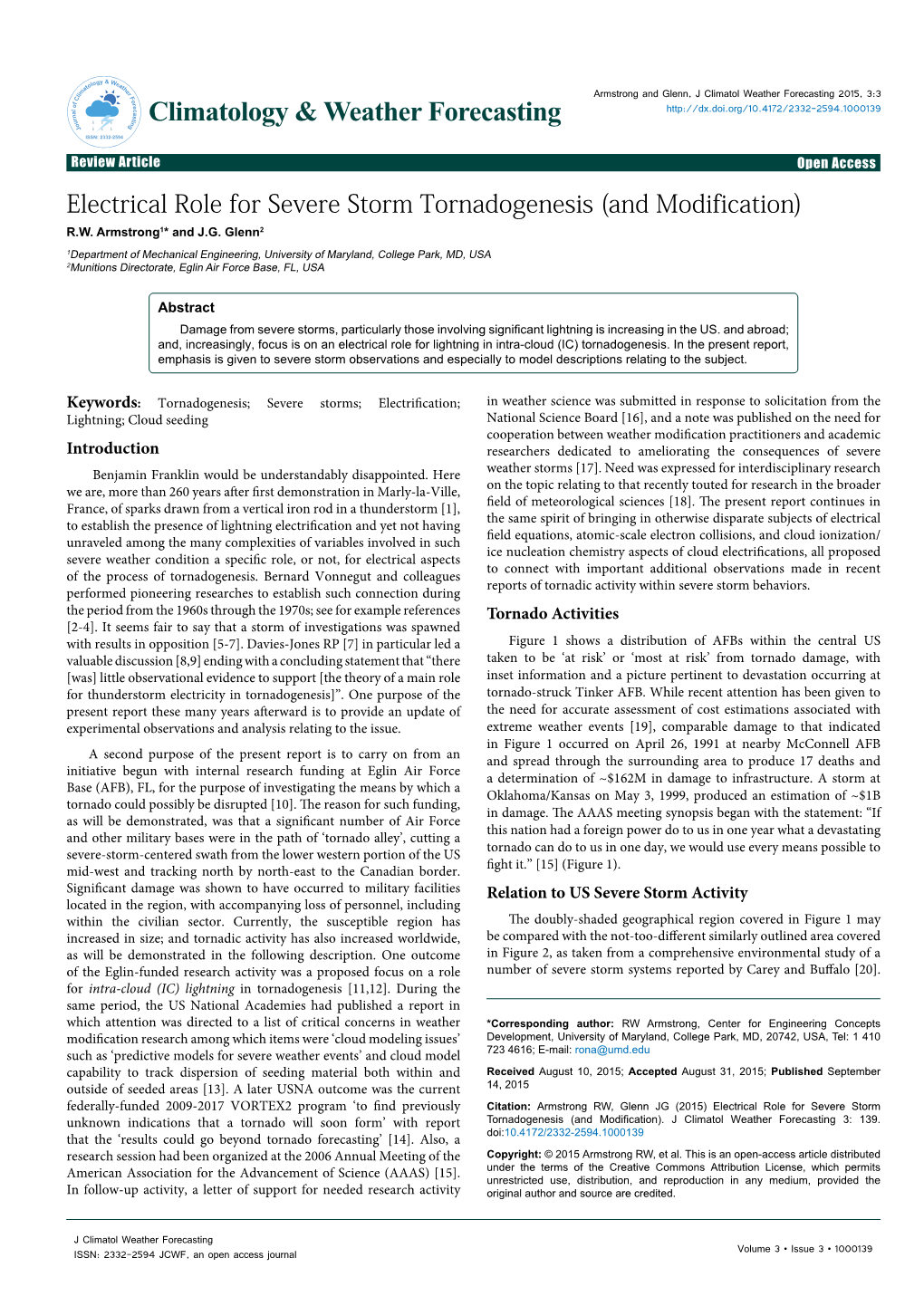 Electrical Role for Severe Storm Tornadogenesis (And Modification) R.W